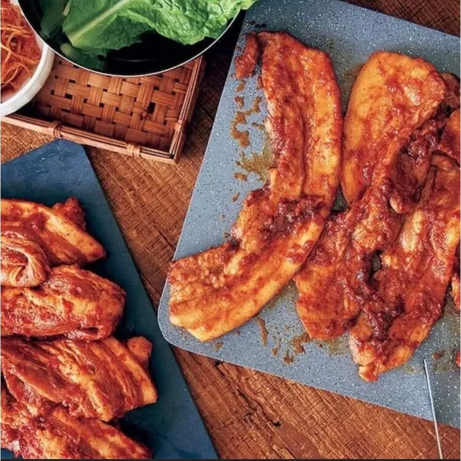 ヤンニョム漬けサムギョプサル　400ｇ　サムギョプサル　韓国食品　焼き肉